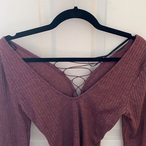 Purple Lace Up Body Suit - Picture 2 of 3